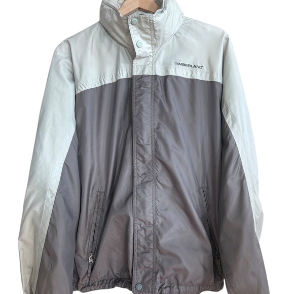 Vintage Timberland Windbreaker Jacket Grey & White - Size L - Picture 3 of 5